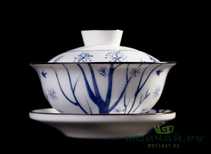 Набор посуды для чайной церемонии из 10 предметов # 25874 фарфор: гайвань 120 мл гундаобэй 210 мл сито 6 пиал по 35 мл 1 пиала 100 мл