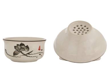 Набор посуды для чайной церемонии из 9 предметов # 41984 фарфор: гайвань 250 мл гундаобэй 200 мл сито 6 пиал по 52 мл