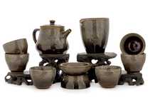 Набор посуды для чайной церемонии из 9 предметов # 42009 фарфор: чайник 200 мл гундаобэй 200 мл сито 6 пиал по 58 мл